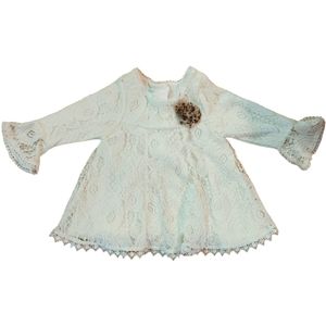 🍁2/$7🍁NANNETTE White Crochet Lace Tunic with Bell Sleeves